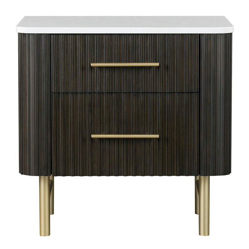 Clayten - Nightstand - Marble Top & Espresso - R&R Furniture Gallery (Fountain Valley, CA)
