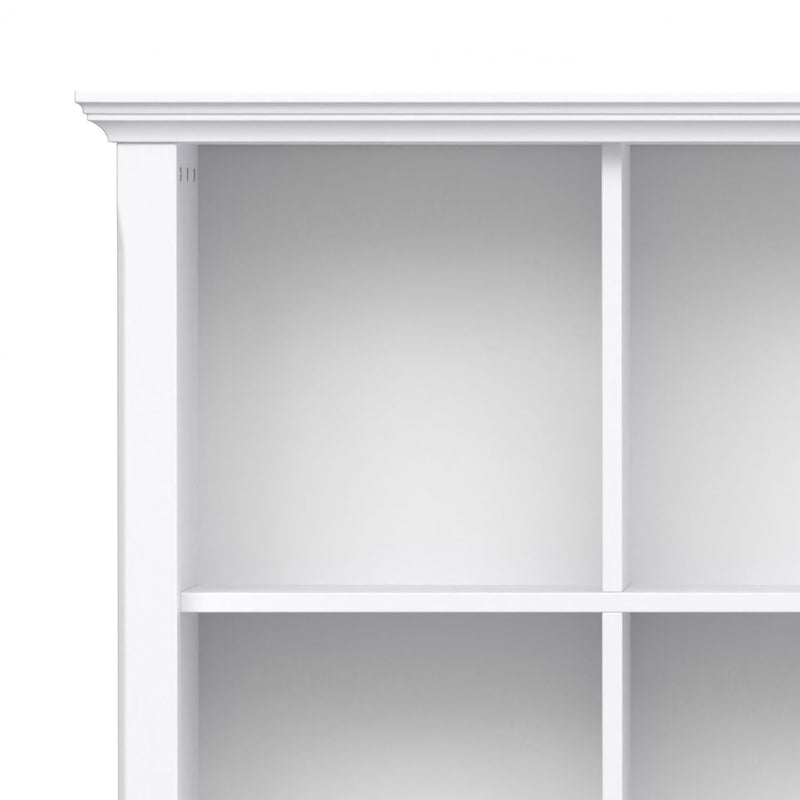 Handcrafted Acadian cube storage organizer by Simpli-Home with multiple compartments for versatile storage and organization.
