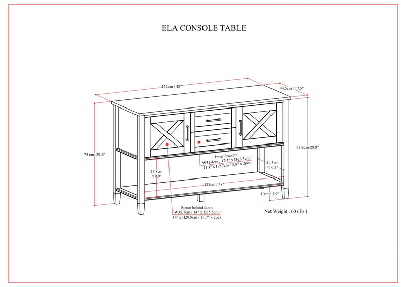 Ela - Console Table - Smoky Brown - R&R Furniture Gallery (Fountain Valley, CA)