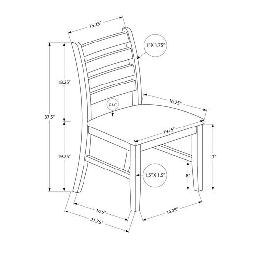 Dining Chair, Dining Room, Side, Upholstered, Transitional (Set of 2) - Brown - R&R Furniture Gallery (Fountain Valley, CA)