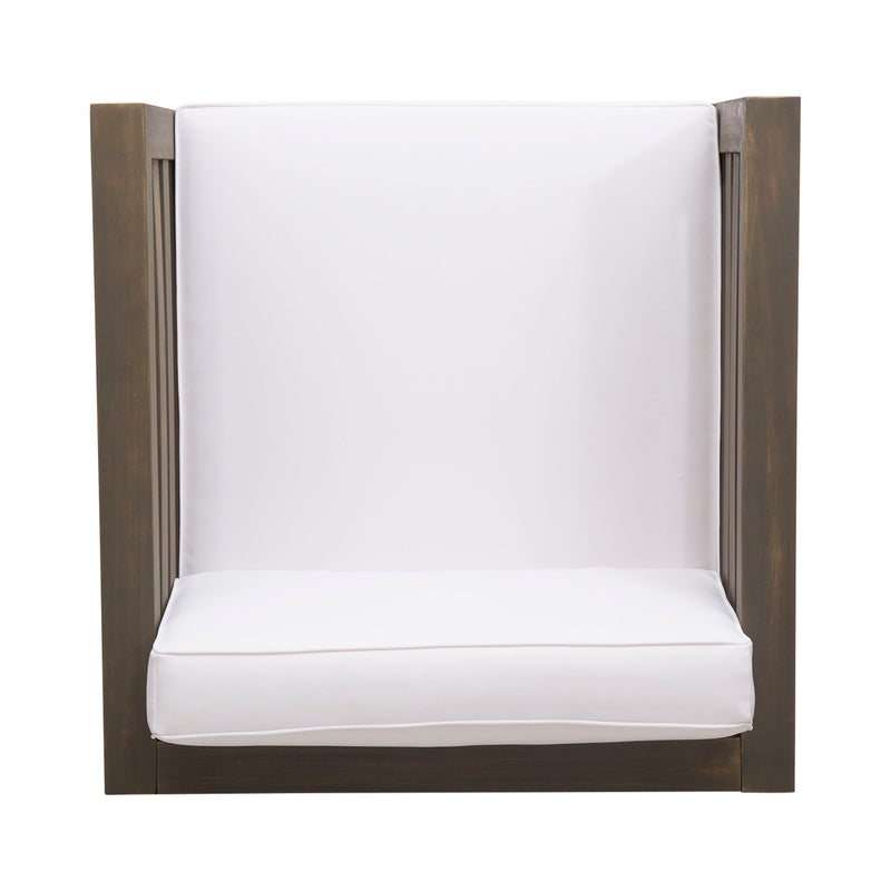 Outdoor Acacia Wood Patio Chair With Fabric Cushion - R&R Furniture Gallery (Fountain Valley, CA)
