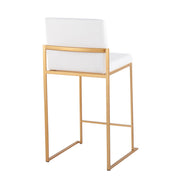 Lumi Source Fuji contemporary high back counter stool with stylish design and dark wood finish, perfect for modern kitchen counters.