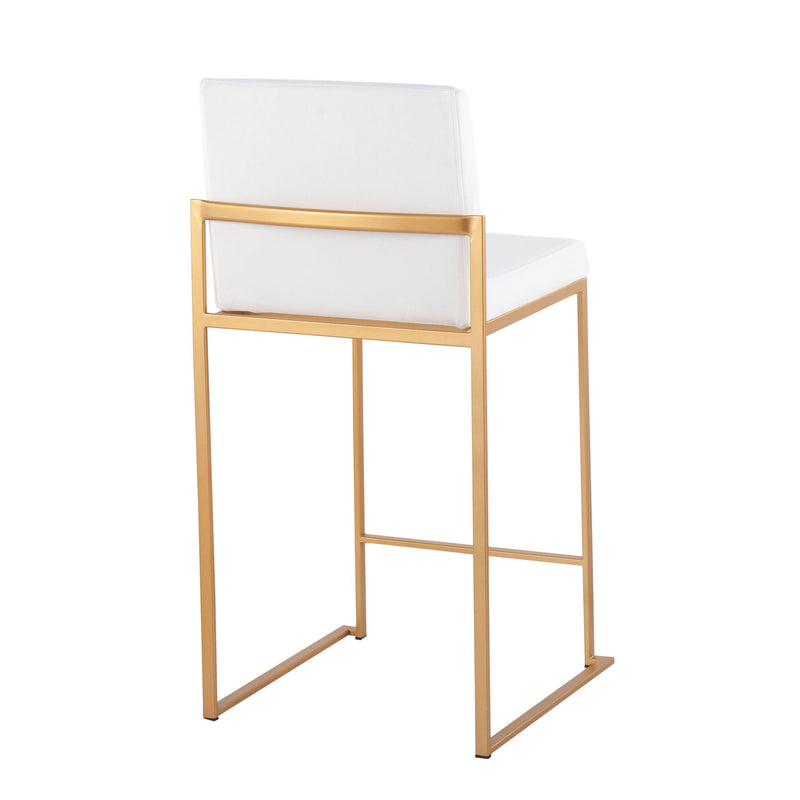 Lumi Source Fuji contemporary high back counter stool with stylish design and dark wood finish, perfect for modern kitchen counters.