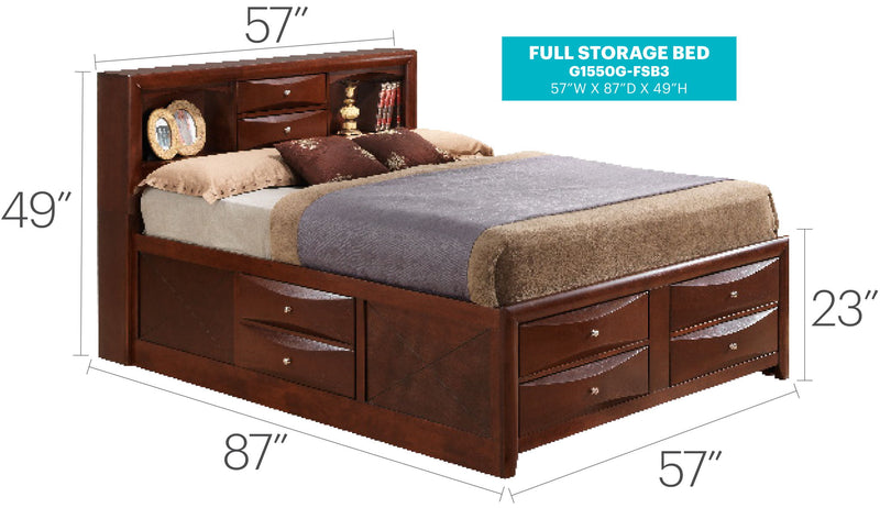 Modern Design Storage Bed With Bookcase Headboard - R&R Furniture Gallery (Fountain Valley, CA)