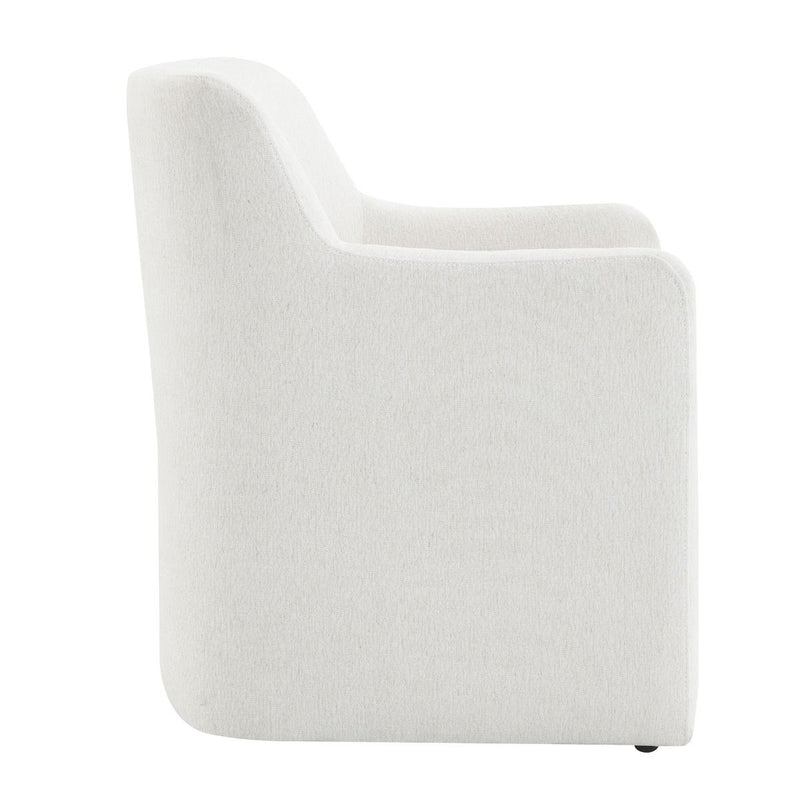 Cafell - Arm Chair With Swivel Casters - Cream