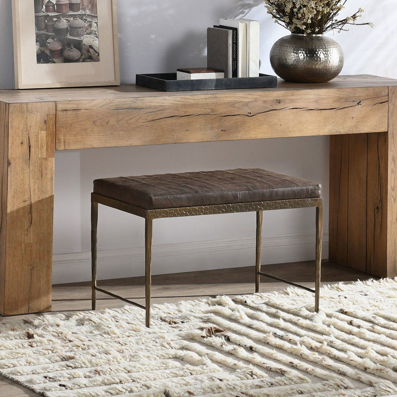 Malo - 28" Leather Bench - R&R Furniture Gallery (Fountain Valley, CA)