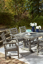 Visola - RECT Dining Table w/Umb OPT - Gray - R&R Furniture Gallery (Fountain Valley, CA)