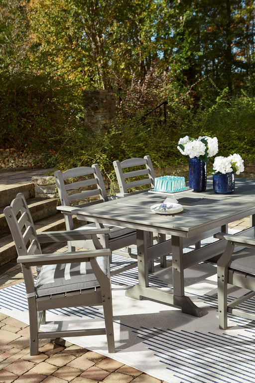 Visola - RECT Dining Table w/Umb OPT - Gray - R&R Furniture Gallery (Fountain Valley, CA)