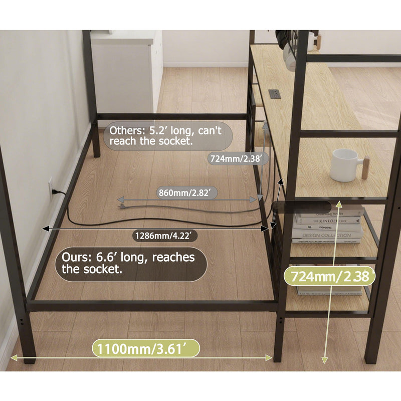 Ethan - Bunk Bed With Desk, Charging Station, Storage Shelves - R&R Furniture Gallery (Fountain Valley, CA)
