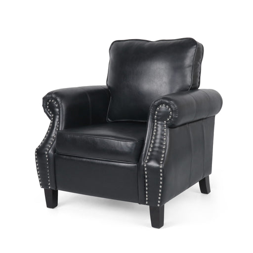 Contemporary Club Chair With Nailhead Trim And Rolled Armrests - R&R Furniture Gallery (Fountain Valley, CA)