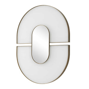 Encase - Modern Oval Mirror - White