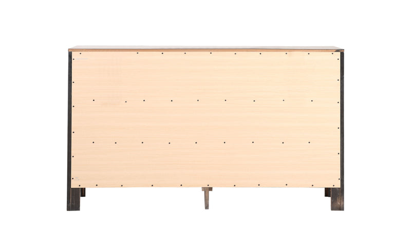 Elegant transitional dresser by Glory Furniture featuring sleek wood finish and multiple drawers for stylish storage.