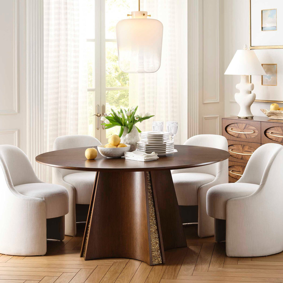 Gold Rush - Dining Table - Woodtone / Brass