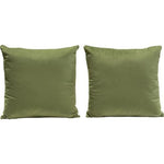 Set of (2) 16" Square Accent Pillows in Sage Green Velvet