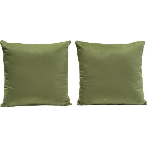 Set of (2) 16" Square Accent Pillows in Sage Green Velvet