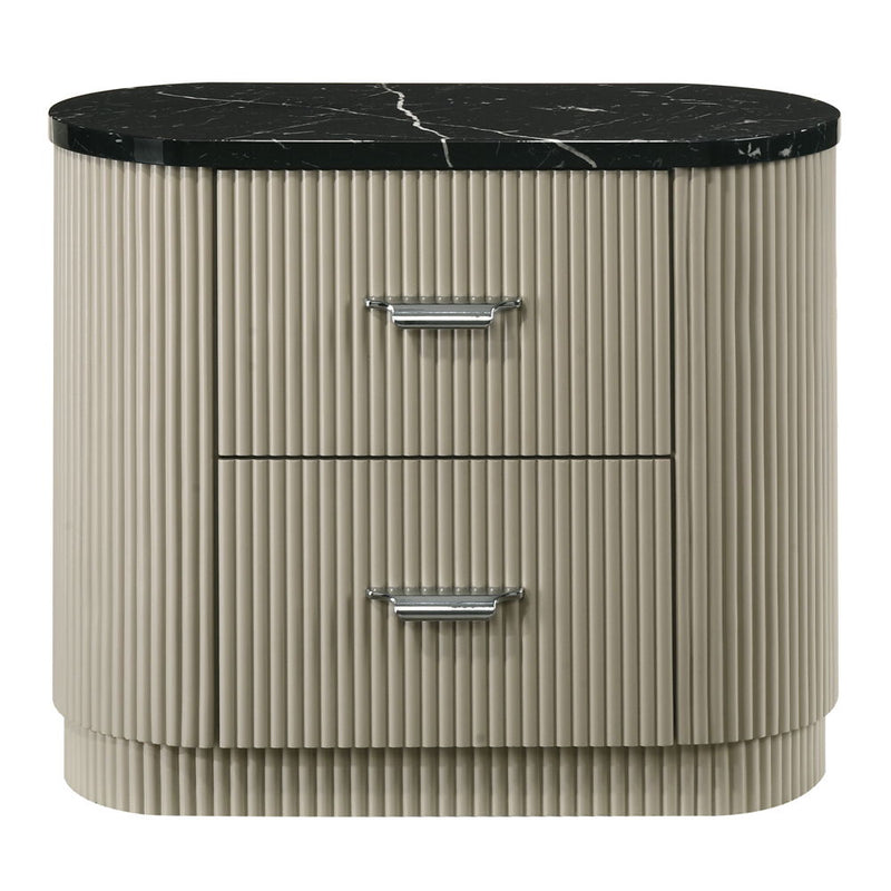 Travonte - Nightstand - Gray / Beige - R&R Furniture Gallery (Fountain Valley, CA)