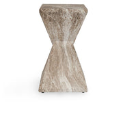 Adler - Outdoor Concrete Accent Table - Brown/Ivory - R&R Furniture Gallery (Fountain Valley, CA)