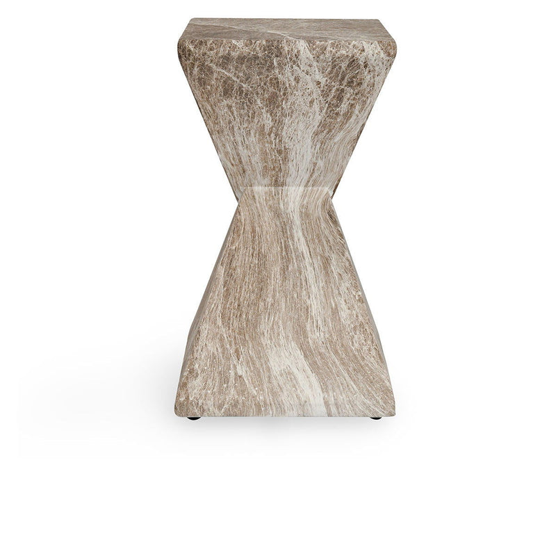 Adler - Outdoor Concrete Accent Table - Brown/Ivory - R&R Furniture Gallery (Fountain Valley, CA)