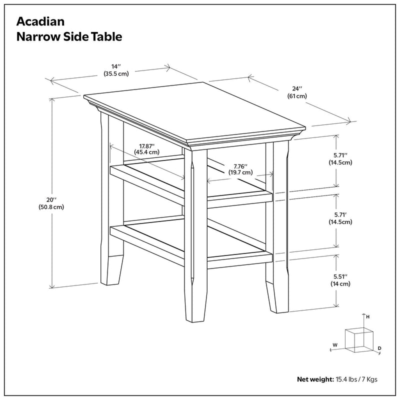 Acadian - Narrow Side Table - Rustic Brown - R&R Furniture Gallery (Fountain Valley, CA)
