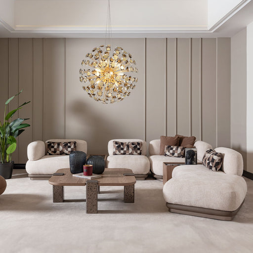 Bristol Point - Armless Chaise - Fawn / Saddle Brown - R&R Furniture Gallery (Fountain Valley, CA)