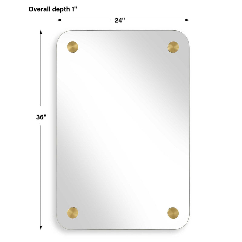 Hamrick - Frameless Mirror - Brass / Gold