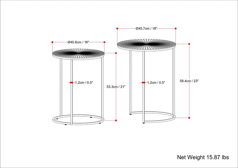 Drake - 2 Piece Nesting Table - Antique Nickel / Antique Copper - R&R Furniture Gallery (Fountain Valley, CA)