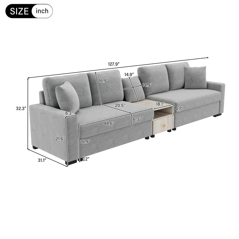 Modular Sofa Couch With Storage Armrest And Center Console - R&R Furniture Gallery (Fountain Valley, CA)