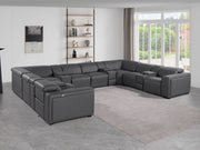 1224 - 12-Piece U-Shaped Sectional Sofa In With 4 Power Recliners & Power Headrests - R&R Furniture Gallery (Fountain Valley, CA)