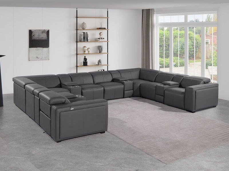 1224 - 12-Piece U-Shaped Sectional Sofa In With 4 Power Recliners & Power Headrests - R&R Furniture Gallery (Fountain Valley, CA)