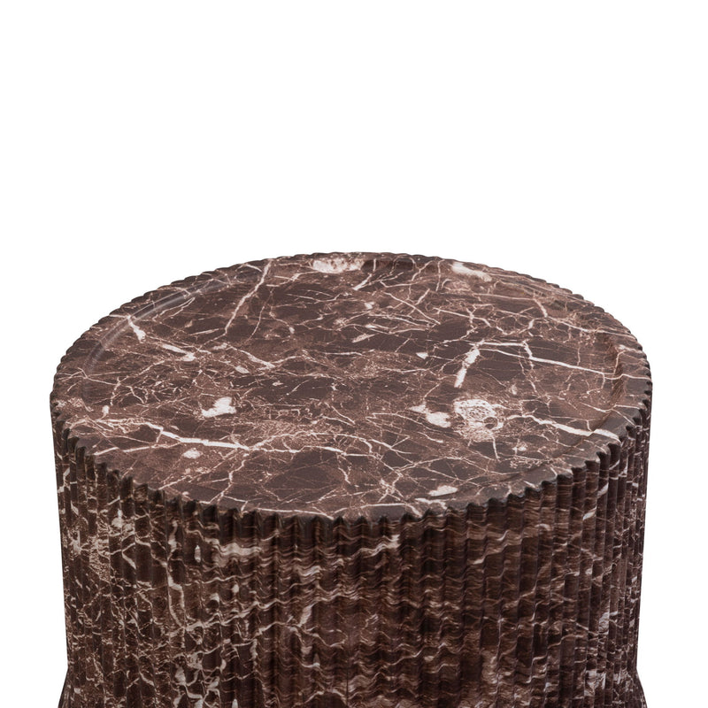Cilla - Faux Levanto Marble Indoor/Outdoor Concrete Side Table - Red - R&R Furniture Gallery (Fountain Valley, CA)
