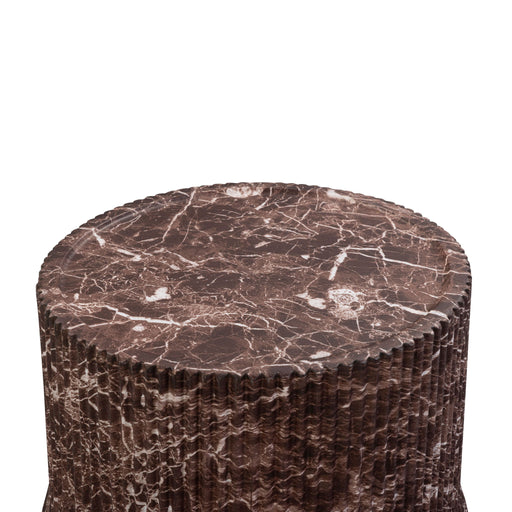 Cilla - Faux Levanto Marble Indoor/Outdoor Concrete Side Table - Red - R&R Furniture Gallery (Fountain Valley, CA)