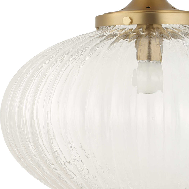 Uttermost Bellaire gold pendant light with a glass shade, showcasing elegant pendant lighting design.