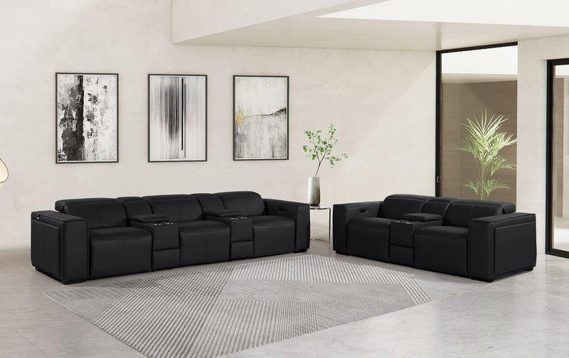 1224 - 8-Piece Modular Power Reclining Sofa & Loveseat Set In With 5 Power Recliners & Power Headrests - R&R Furniture Gallery (Fountain Valley, CA)