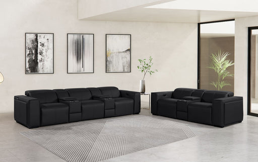 1224 - 8-Piece Modular Power Reclining Sofa & Loveseat Set In With 5 Power Recliners & Power Headrests - R&R Furniture Gallery (Fountain Valley, CA)