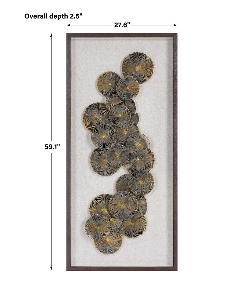 Uttermost The Times shadow box wall art in light brown with layered frame design, perfect for modern wall decor.