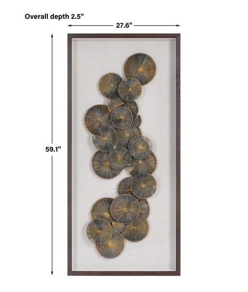 Uttermost The Times shadow box wall art in light brown with layered frame design, perfect for modern wall decor.