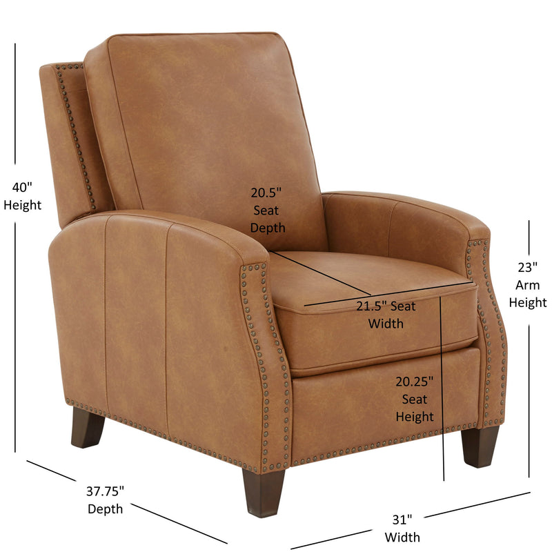 Jack - Push Back Recliner With Track Arms And Nailhead Accents - R&R Furniture Gallery (Fountain Valley, CA)