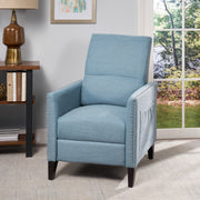 Repose Upholstered Recliner Chair With Nailhead Trim And Side Pocket - Light Blue - R&R Furniture Gallery (Fountain Valley, CA)
