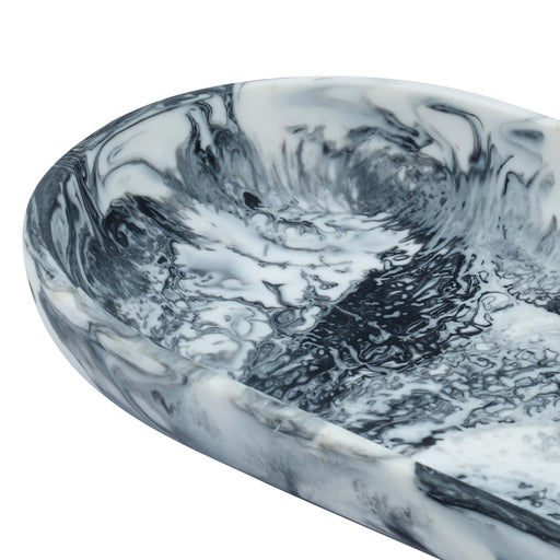 Mera - Resin Serving Platter - Black & White - R&R Furniture Gallery (Fountain Valley, CA)