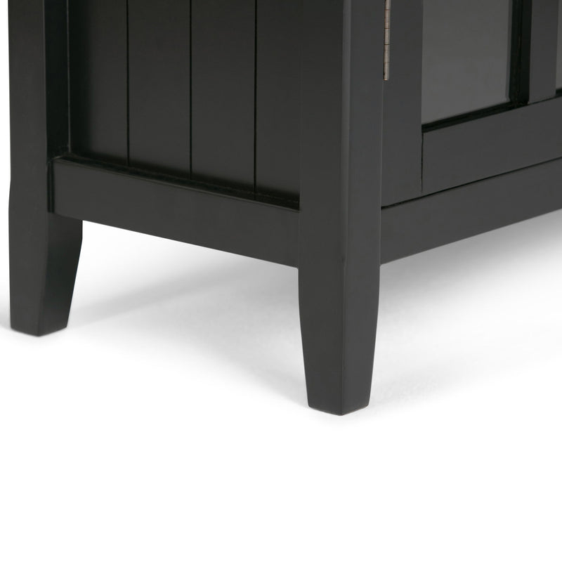 Handcrafted Acadian medium storage cabinet by Simpli-Home, featuring a natural wood finish and classic accent cabinet design.