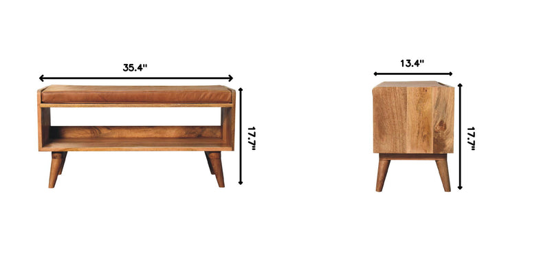 Solid Wood Bench With Upholstered Sea - R&R Furniture Gallery (Fountain Valley, CA)