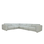 Classic Home Knoxville power recliner sectional with plush fabric and reclining seats, shown in a modern living room setting.