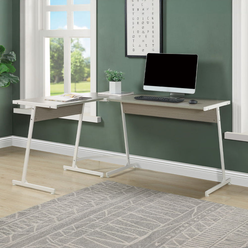 Carver - Computer Desk - Gray & White - R&R Furniture Gallery (Fountain Valley, CA)