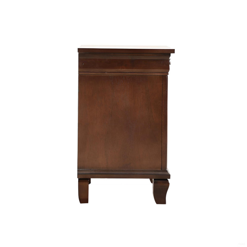 Glory Furniture Triton accent nightstand in cappuccino finish with a modern design and single drawer for bedroom storage.