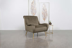 Ricci Upholstered Saddle Arm Accent Chair Truffle