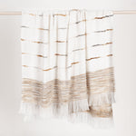Throws - TC Albedo Throw - Ivory / Rust - R&R Furniture Gallery (Fountain Valley, CA)