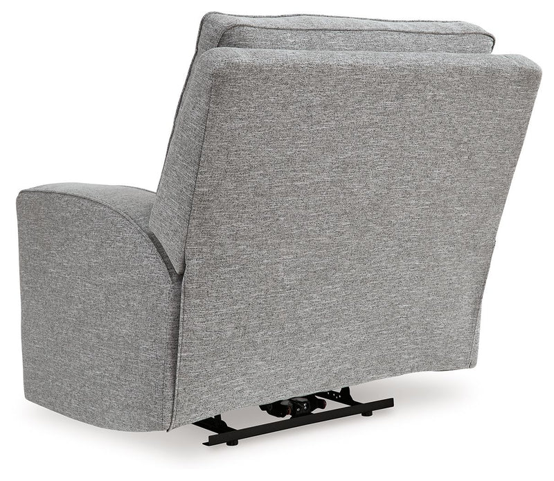 Biscoe - Power Recliner /Adj Headrest - Pewter - R&R Furniture Gallery (Fountain Valley, CA)