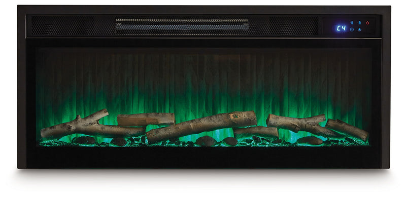 Entertainment Accessories - Fireplace Insert With Faux Birch Log Set - Black - R&R Furniture Gallery (Fountain Valley, CA)