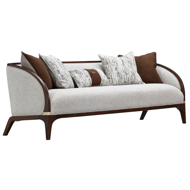 Houston - Sofa - Pebble / Walnut - R&R Furniture Gallery (Fountain Valley, CA)