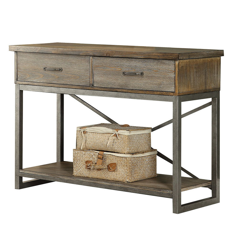 Lazarus - Server - Weathered Oak & Antique Silver - R&R Furniture Gallery (Fountain Valley, CA)